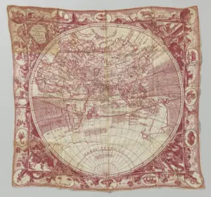Celestial world map with zodiac signs printed on linen cloth, Rijksmuseum